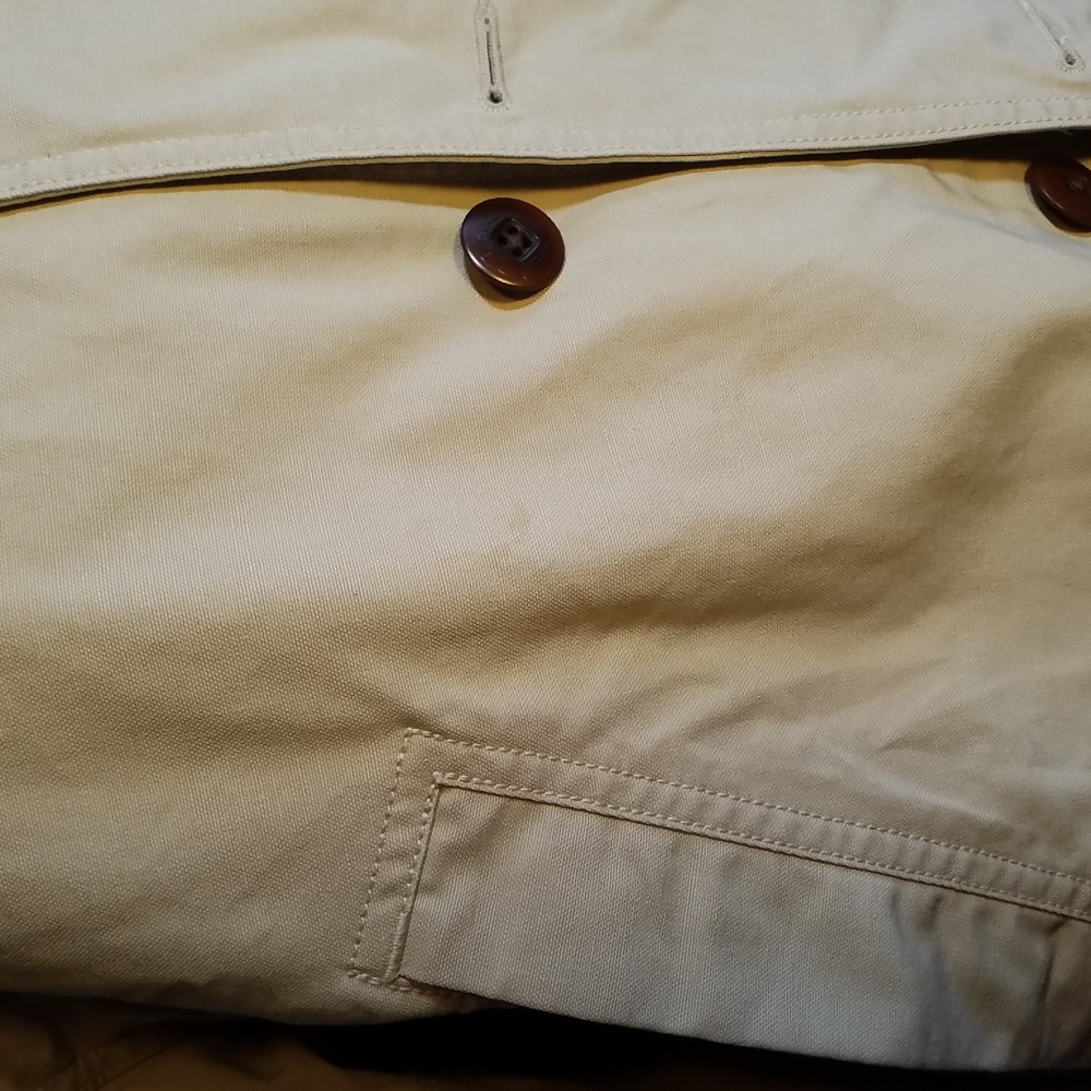 L. L. BEAN MEN'S COAT S Tan Khaki corduroy collar Field Coat - Picture 3 of 12